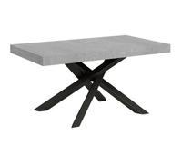 Mesa Extensible, De 6 A 12 Personas, Gris Ceniza Con Patas Entrelazadas Antracita L 160 A 264 Cm Artemis