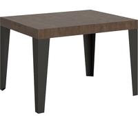 Mesa extensible de 70x110/194 cm con estructura en color nogal "Flame" y patas en color antracita