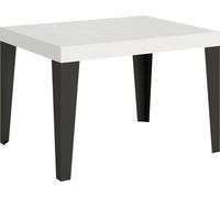 Mesa extensible de 70x110/194 cm. Estructura en madera de fresno color blanco "Flame", patas en color gris antracita