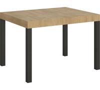 Mesa extensible de 80x120/204 cm, estructura "Everyday" en roble natural y detalles en antracita