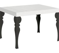 Mesa Extensible 80x120/204 Cm Paxon Fresno Blanco Estructura Antracita