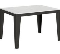Mesa extensible de 90 x 120/380 cm, estructura Flame Evolution, madera de fresno en color blanco, patas en color antracita