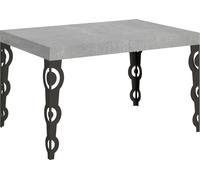 Mesa extensible de 90 x 130/234 cm, estructura en cemento Karamay color antracita