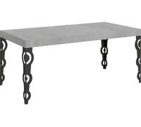 Mesa extensible de 90 x 180/284 cm, estructura en cemento Karamay color antracita