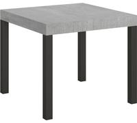 Mesa extensible de 90 x 90/246 cm, con estructura "Everyday Cement" en color antracita.