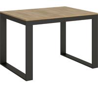 Mesa extensible de 90x120/224 cm, estructura Tecno Evolution en chapa de roble natural color antracita