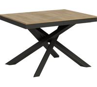 Mesa extensible de 90x120/224 cm, estructura Volantis Evolution en roble natural y detalles en antracita