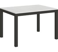 Mesa Rectangular Extensible Evy Para 4 A 10 Personas L 120 A 224 Cm Fresno Blanco Y Metal Antracita