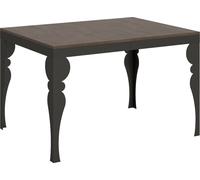 Mesa extensible de 90x120/224 cm, modelo Paxon Evolution, estructura en color nogal y tablero en color antracita