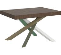 Mesa extensible de 90x120/224 cm, modelo Volantis, color nogal, estructura 4/A