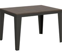 Mesa extensible de 90x120/380 cm, diseño Flame Evolution, estructura en color nogal antracita