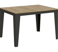 Mesa extensible de 90x120/380 cm, estructura Flame Evolution en roble natural y antracita