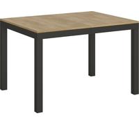 Mesa extensible de 90x120/380 cm, modelo Everyday Evolution, con estructura de roble natural y superficie en color antracita