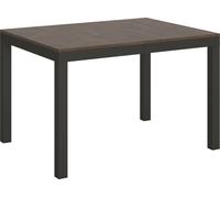 Mesa extensible de 90x120/380 cm, modelo Everyday Evolution, con estructura en color nogal y detalles en gris antracita
