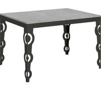 Mesa extensible de 90x120/380 cm, modelo Karamay Evolution, con superficie de cemento en color gris antracita