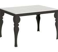 Mesa extensible de 90x120/380 cm, modelo Paxon Evolution, estructura en blanco, fresno antracita