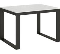 Mesa extensible de 90x120/380 cm, modelo Tecno Evolution, estructura en blanco, chapa de haya en color antracita