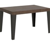Mesa extensible de 90x130/234 cm, estructura en color nogal "Flame" y patas en color antracita