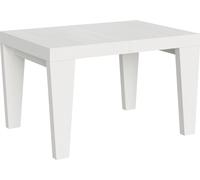 Mesa extensible de 90x130/390 cm, modelo Spimbo, de madera de fresno en color blanco