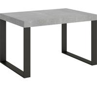 Mesa extensible de 90x140/244 cm, color gris antracita, con estructura de acero