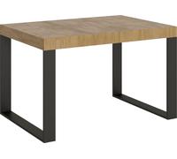 Mesa extensible de 90x140/244 cm, con estructura en color antracita y superficie en roble "Natura" (imitación de roble)