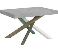 Mesa extensible de 90x140/244 cm, estructura Volantis en color cemento, modelo 4/A