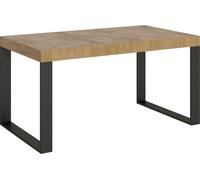 Mesa extensible de 90x160/264 cm, con estructura en color antracita y superficie en roble "Natura" (imitación de roble)