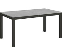 Mesa extensible de 90x160/264 cm, diseño Everyday Evolution, superficie de cemento gris antracita y estructura en color antracita