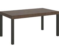 Mesa extensible de 90x160/264 cm, estructura en color nogal y detalles en gris antracita