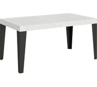 Mesa extensible de 90x160/264 cm. Estructura en madera de fresno color blanco "Flame", patas en color antracita