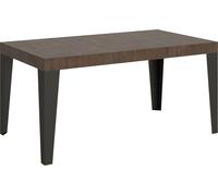 Mesa extensible de 90x160/264 cm, estructura en madera de nogal "Flame" color antracita