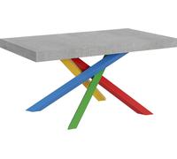 Mesa extensible de 90x160/264 cm, estructura Volantis en color cemento, modelo 4/B