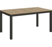 Mesa extensible de 90x160/264 cm, modelo Everyday Evolution, con tablero de roble natural y estructura en color antracita