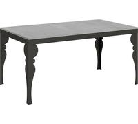 Mesa extensible de 90x160/264 cm, modelo Paxon Evolution, con estructura de cemento gris antracita