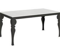 Mesa extensible de 90x160/264 cm, modelo Paxon Evolution, estructura en blanco, haya y antracita
