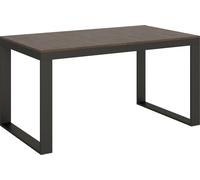 Mesa extensible de 90x160/264 cm, modelo Tecno Evolution, estructura en color nogal y tablero en color antracita