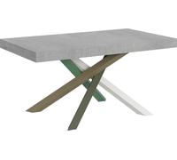 Mesa extensible de 90x160/420 cm, estructura Volantis en color cemento, modelo 4/A