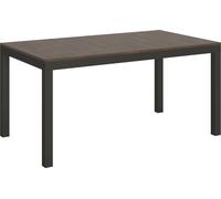 Mesa extensible de 90x160/420 cm, modelo Everyday Evolution, con estructura en color nogal y detalles en gris antracita