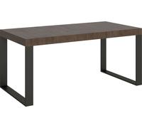 Mesa extensible de 90x180/284 cm, color "Tecno Noce" y estructura en color antracita