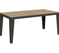 Mesa extensible de 90x180/284 cm, estructura "Flame Evolution" en roble natural y antracita
