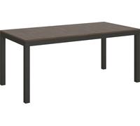 Mesa extensible de 90x180/284 cm, modelo Everyday Evolution, con estructura en color nogal y detalles en gris antracita