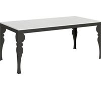 Mesa extensible de 90x180/284 cm, modelo Paxon Evolution, estructura en blanco, haya y antracita