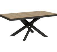 Mesa extensible de 90x180/440 cm, estructura Volantis Evolution, acabado en roble natural y antracita