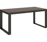 Mesa extensible de 90x180/440 cm, modelo Tecno Evolution, con estructura en color nogal y tablero en color antracita