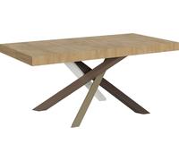Mesa Extensible De 8 A 20 Personas Roble Natural Y Patas Entrelazadas De 4 Colores L 180 A 440 Cm Artemis