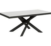 Mesa Extensible 90x180/440 Cm Volantis Evolution Fresno Blanco Estructura Antracita
