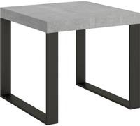 Mesa extensible de 90x90/246 cm, color gris antracita, estructura de acero
