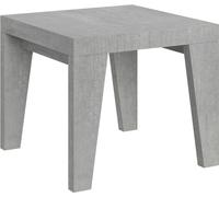 Mesa extensible de 90x90/246 cm, color gris cemento (Naxy)