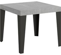 Mesa Extensible 90x90/246 Cm Flame Cemento Estructura Antracita