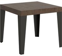 Mesa extensible de 90x90/246 cm, estructura en roble flame color antracita